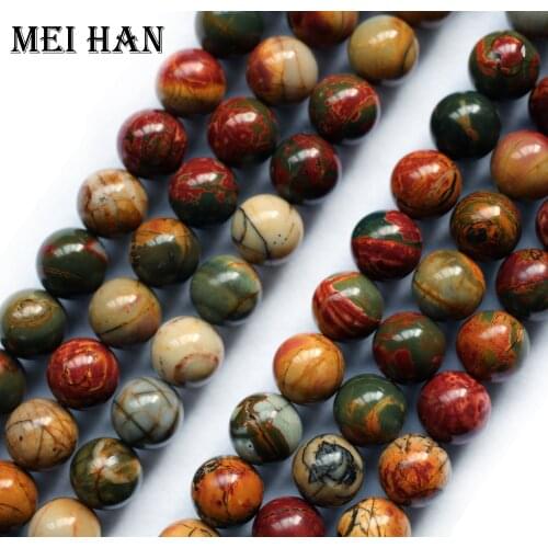 Meihan Free shipping 6mm,8mm,10mm,12mm Natural picasso stone round loose beads for Bracelet necklace DIY making