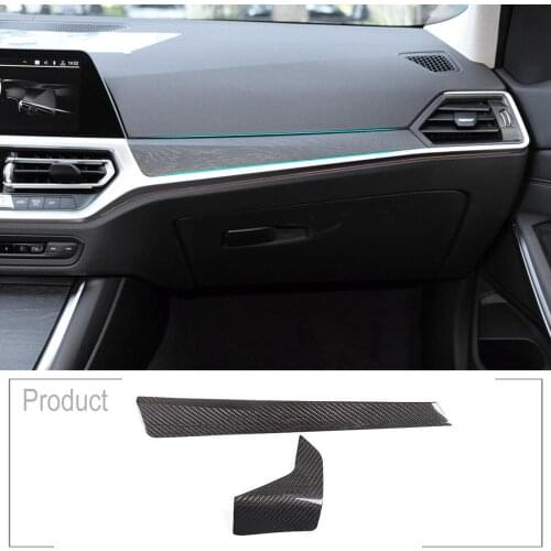 2Pcs Real Carbon Fiber Central Control Instrument Panel Decorative Trim Accessories For BMW 3 Series 2020
