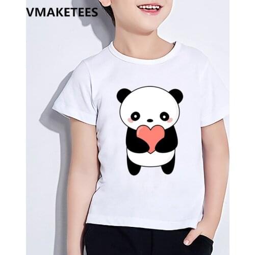Children Fashion Funny T-Shirt Panda Harajuku Kawaii Tshirts Lovely Cartoon Print Casual T Shirt Short Sleeve Tops,YKP125