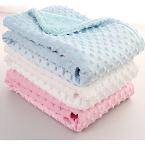 Baby Blanket & Swaddling Newborn Thermal Soft Fleece Blanket Solid Bedding Set Cotton Quilt Infant Swaddle Wrap