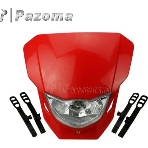 Motorcycle Red Headlight Dirt Bike Motocross Headlamp Lighting Universal for Honda XR CRF CRM FMX 125 250 450 650