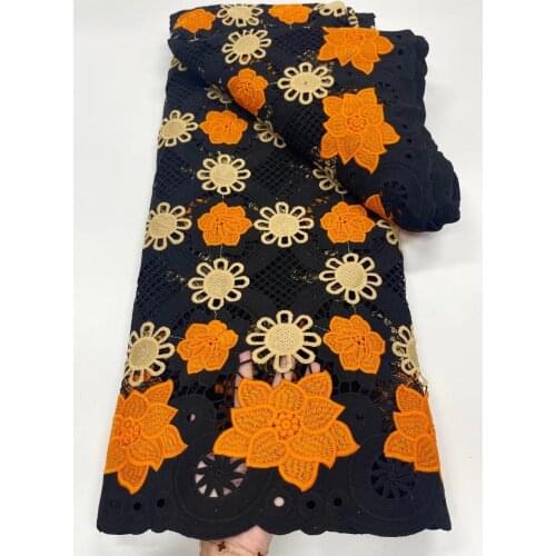 French cord Lace Fabric High Quality Embroidery Mesh African SYJ-618686 Organza Lace Fabric For Party Dresses