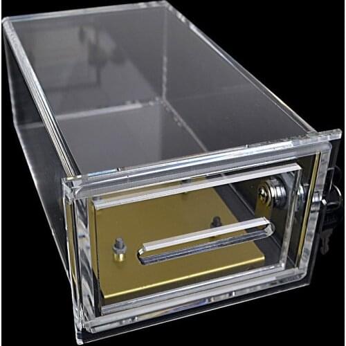 JIESITE Transparent Acrylic Safe Box Poker Chips Bank Double Security Casino Money/Tips Case Professional Gambler Coin Box