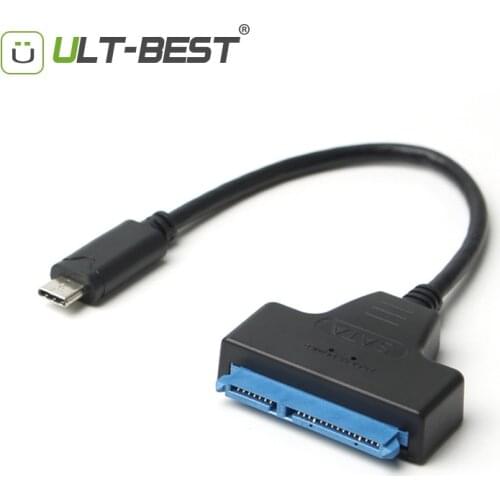 ULT-Best SATA to USB Type-C Cable USB-C to SATA 22Pin Hard Drive Disk Cables Converter for 2.5"HDD/SSD 20CM