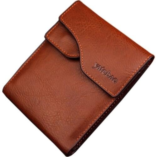 Classical PU Leather Men Wallets With Hasp Removable Slots 3 Color Multifunctional Credit Card Holder Purse Wallet Free Shipping