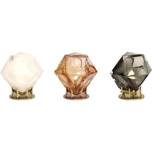 Nordic Creative Ice Glass Table Lamps Designer Living Room Study Modern Bedroom Bedside Lamps Deco Diamond Table Lights Fixtures