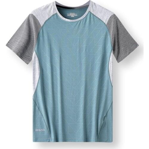 New Summer Sports T-Shirt Male Fitness Short SleeveFashion Ice Silk Fast Dry ThinIce Feel LooseLeisure Breathable