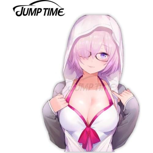 Jump Time 13cm x7.5cm Car Sticker Girls Anime Decals Windshield Camper Refrigerator Waterproof Vinyl Car Decor