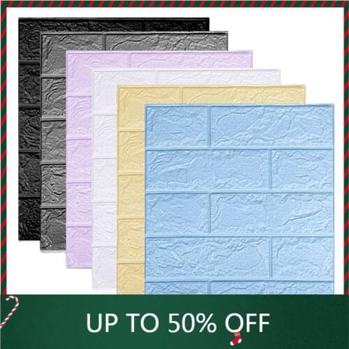 3D Brick Wall Stickers Self-Adhesive Wallpaper Decor Foam Waterproof Imitation Brick Wall Covering Wallpaper for Kid Living Room