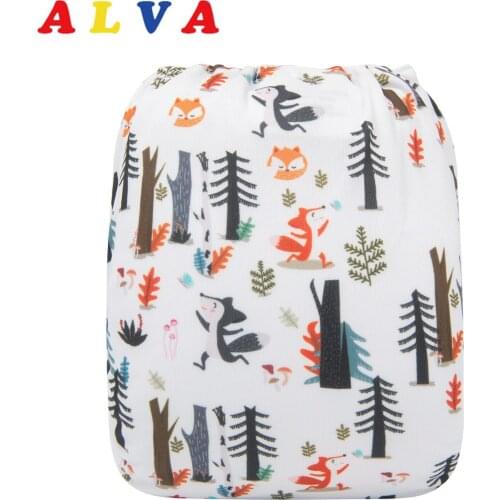 Alvababy New Printed ECO-friendly Cloth Nappy with 1pc Microfiber Insert for Babies 3-15kg