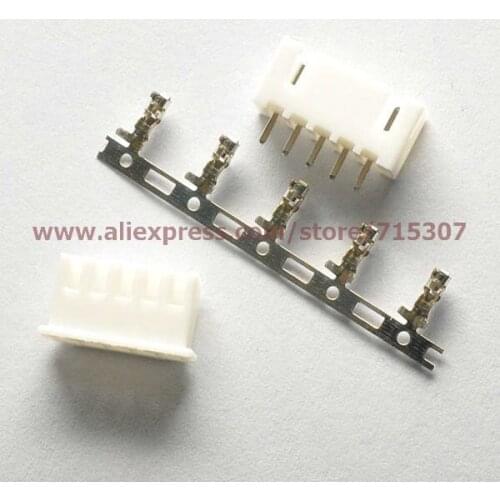 PHISCALE 50sets connector kits 5Pins 2.54mm including plug+ vertical pin socket+ terminal XH2.54