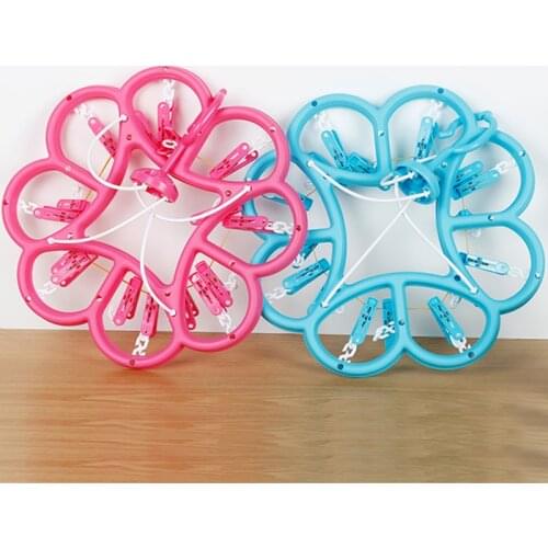 Plastic hangers for clothes rack multifunctional plastic circle underwear socks laundry folder small clip disc racks