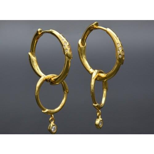 High Quality Flower Stem Ring Earrings 925 Sterling Silver Hypoallergenic Wild Earrings Women Jewelry Engagement Gift