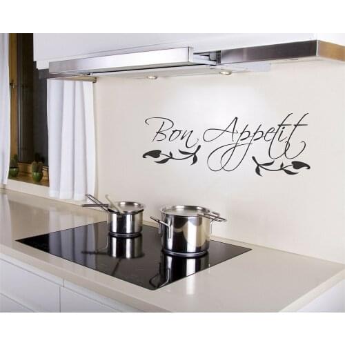 Simple And Generous Bon Appetit Wall Stickers And Graphics Rainproof Removable kitchen Decal Art Home Decor Quote Mural GA075