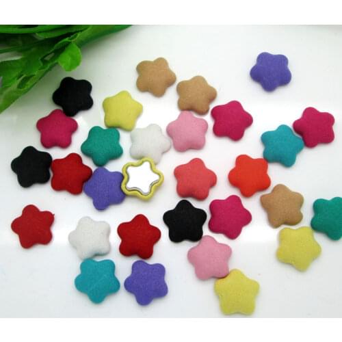 50Pcs Mixed Flower Fabric Covered Buttons Cabochon Scrapbooking Sewing Cloth Fabric Flatback Button Decor Diy Accessories