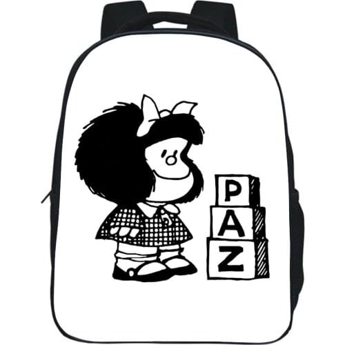 Comics Mafalda Backpack Boys Girls Bags Children Small School Bag Fashion Cartoon Knapsack Boy Girl Kawaii Rucksack Mochila
