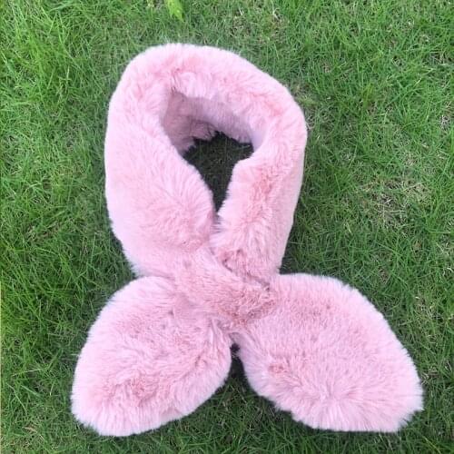 2021 New rabbit fur scarf Winter Warm Women Fashion Fur Collar Scarf Shawl Stole Furry Neck Wrap Circles