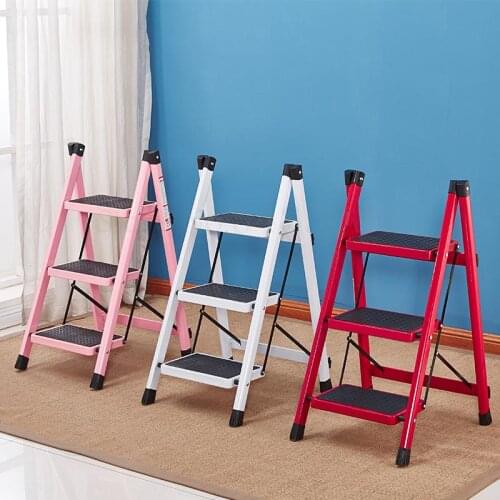 Folding Ladder Stool Multifunctional Escalator Thickened Iron Tube Pedal Indoor Herringbone Ladder folding step stool