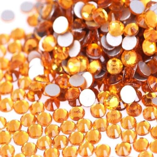 SS6(1.9-2.0mm) 1440pcs Topaz/Golden Nail Art Rhinestones Non HotFix Rhinestones DIYNail Art DecorationsGarment Accessories