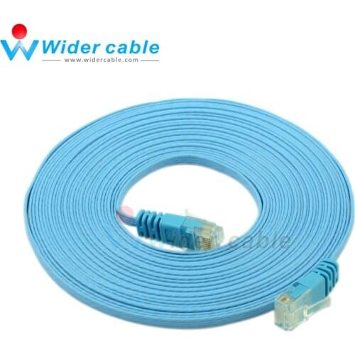 5m Ultra Flat Internet Computer Cable Blue Short Body RJ45 Cat6 Network Ethernet Cable(1.1*4.1mm)