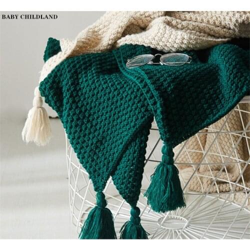 Knitted Blanket Baby Swaddle Wrap Blanket Tassel Sofa Throw Blankets Cotton Super Soft Chenille Bedding Quilt Sherpa Blanket