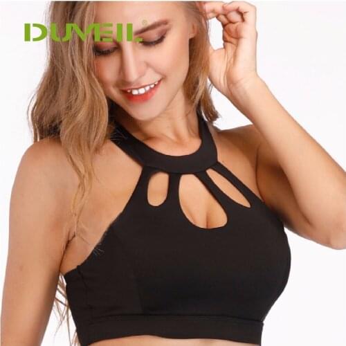 Womens Professional Shock Absorbing Yoga Bra Single Shoulder Sexy Beauty Back X Water Hollow out Breathable Sports Underwear