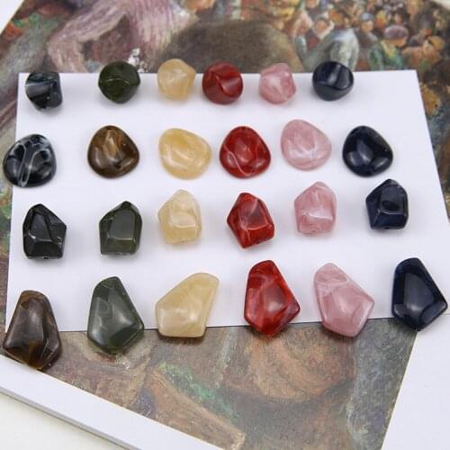 10pcs Korean elegant Morandi Shaped Irregular Earrings Perforated Bead Dangle Drop Earrings Pendant Diy Ear Jewelry Accessories