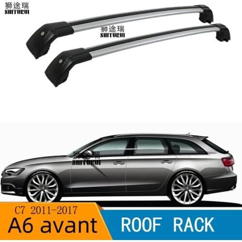 SHITURUI 2Pcs Roof bars For Audi A6 avant Estate C7 2012-2017 Aluminum Alloy Side Bars Cross Rails Roof Rack Luggage Carrier