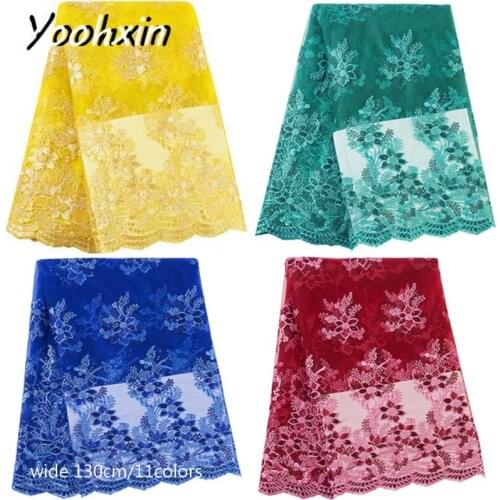 5 yards Fashion african flower lace fabric Embroidered lace fabric sewing DIY trim Ribbon dress craft guipure accessory