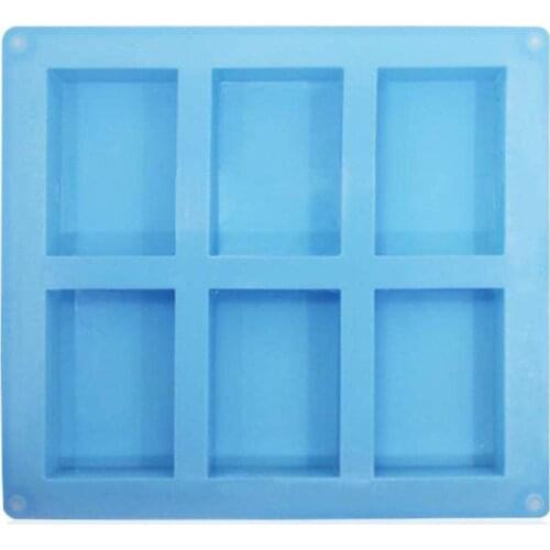 6 Cavity Silicone Rectangle Soap Mould Silicone Craft DIY Mould Homemade Cake V9E6