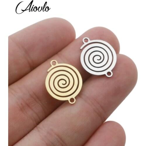 Aivlo 5pcs/lot Fashion Stainless Steel Screw Thread Charms Connectors Jewelry Accessories for Women Diy Bracelet & Necklace