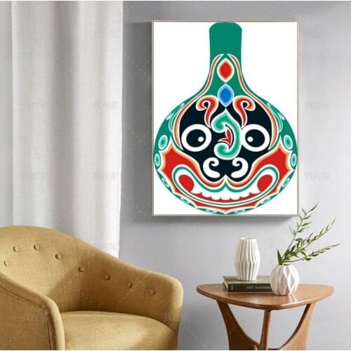 Free Shipping Graffiti Cartoon Painting 100%Hand Painted Oil Painting Facial Makeup On Canvas For Room Decoration