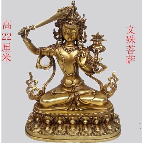 Buddhist supplies HOME OFFICE SHOP worship buddha statue Exorcise evil spirits Bring good luck all-powerful buddha copper statue