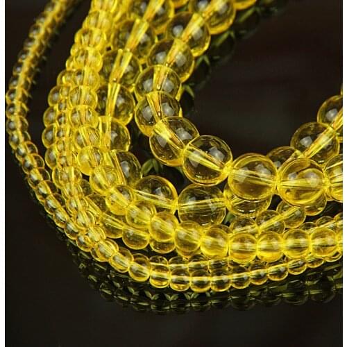 Natural Yellow Citrines Beads Full Strand 4mm 6mm 8mm 10mm Round Yellow Crystal Spacer Beads for DIY Jewelry Making Finding