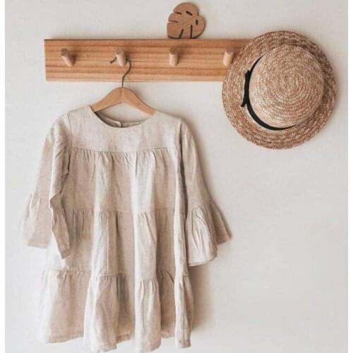 New Baby Girl Cheap Clothes Cute Flare Sleeve Baby Dress for Toddler Kids Girl Beach Dress Boho Style Casual A-Line Dress