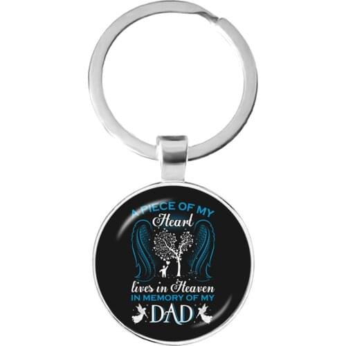 Tree Of Life Angel Wing Glass Dome Keychains Keyring A Piece Of My Heart Lives In Heaven In My Memory Of My Son Daughter Dad Mom