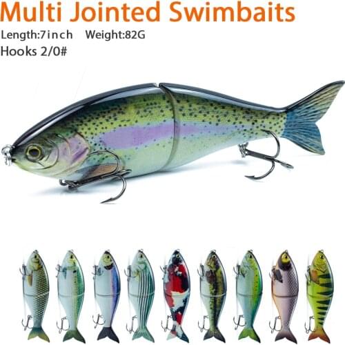 Hanlin Multi Jointed 178mm 82g Shad Glider Swimbait Fishing Lures Hardbody Slow Sinking Bass Pike Lures Fishing Bait Tackle