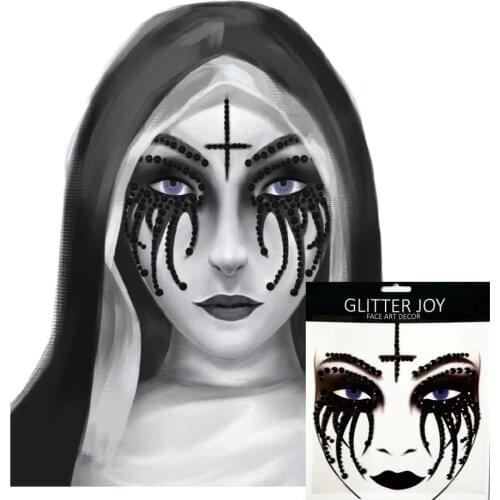 HFG16 Pumpkin Makeup Inspired Face Jewel Sticker Body Paint Decor for Halloween Present Holiday Gift