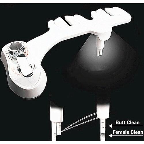 Cold water bidet with double nozzles spray,toilet bidet with female cleaning nozzle spray,shower woman butt ass flusher