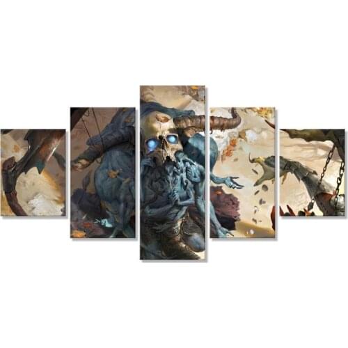 Court of the Dead Crow Crying Demon Home Decorative Prints Painting 5 Panel Pictures Wall Art Canvas Poster Modern Living Room