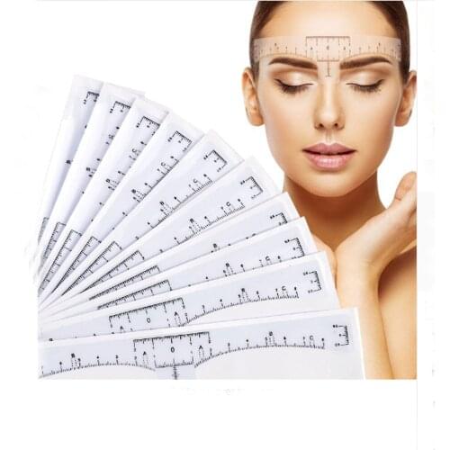 10/50pcs Disposable Eyebrow Large Ruler Microblading Accessories Tool Measurement Mark Permanent Makeup Sticker Tattoo Tool Kit