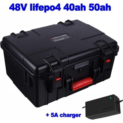 Lithium iron phosphate 48v 40ah 50ah Lifepo4 battery pack for solar off-grid power generation system hydrofoil +58.4v 5A charger