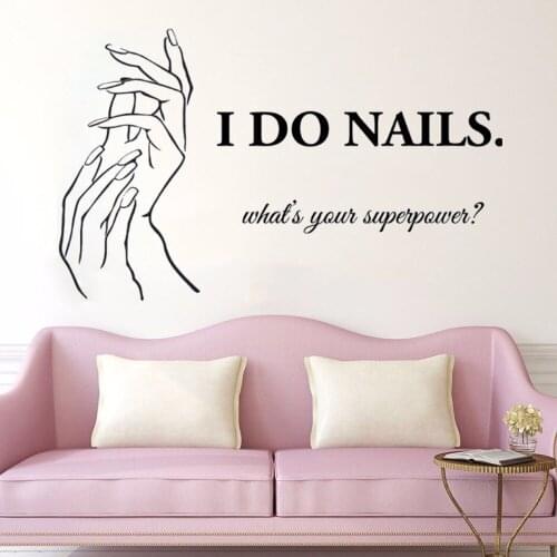 Nail Salon Quote Wall Sticker Manicure Pedicure Wall Decals Beauty Salon Decor Nails Polish Wall Art Mural Window Decal N25