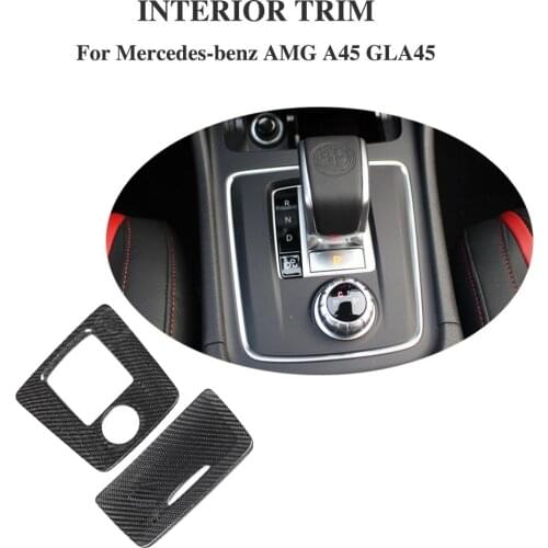 Carbon Fiber For Benz A CLA GLA W176 C117 X156 A45 CLA45 GLA45 2013-2015 Gear Shifter Panel Cover Trim