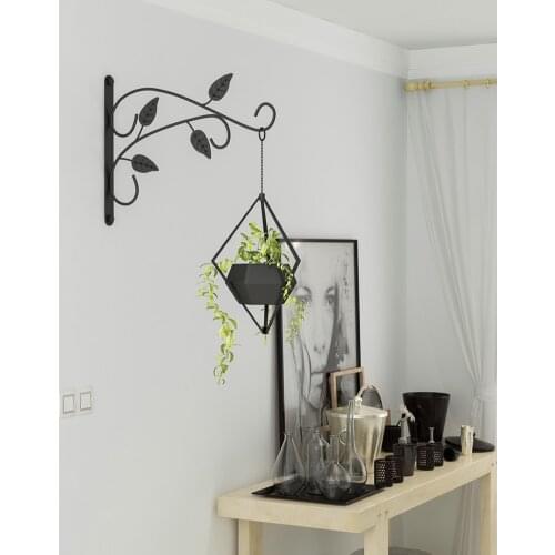 Balcony Plant Flower Pot Iron Art Hooks Holder Wall-mounted Hanging Bracket Outdoor Garden Decoration