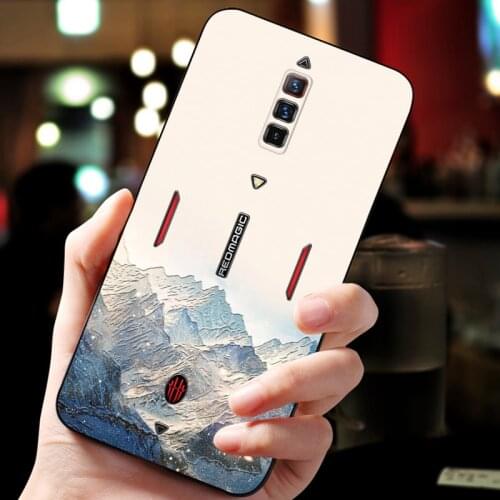 Embossed vintage East Asian Chinese Japanese style case For zte Nubia Red magic 6 6 Pro Snow Mountain Crane cover
