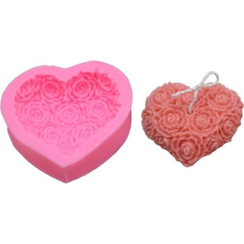 DIY Wedding Candle Silicone Mold Aromatherapy Home Decoration Flower Handmade Candle Making Resin Mould