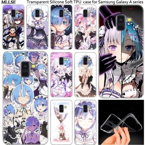 Hot Anime ReZERO Ram Rem Silicone Case For Samsung Galaxy A50 A30 A10 A40 A6 A8 Plus A20 E A5 A7 2018 2017 2016 Note 9 8 Cover