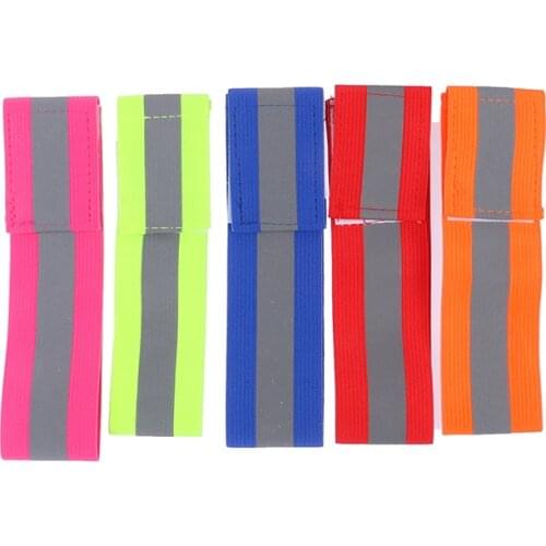 Reflective Bands Elasticated Armband Wristband Ankle Leg Straps Safety Reflector Tape Straps for Night Jogging Walking Biking