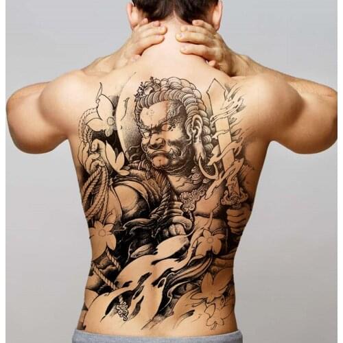 DIY Death Design Waterproof Fake Temporary Tattoo of Wolf Sexy Women Body Art Chest Back Tattoos Paper For Men Boys Girls Tatoo